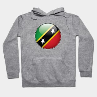 St Kitts and Nevis National Flag Glossy Button Hoodie